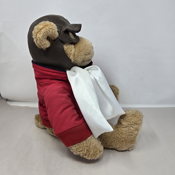Lands' End-Gund Explorer Stuffed Bear 1997 Baron Von Oops Aviator Jacket Goggles - Picture 9 of 13